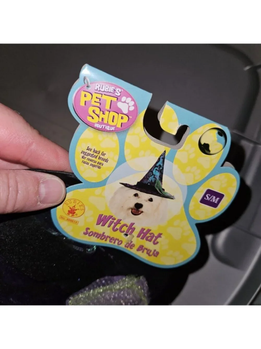 NWT Dog Witch Hat Halloween Costume Accessory Rubie's Sizes S/M Small/Medium Pet